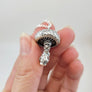front view of 3D mushroom fairy necklace