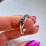 angry fem ring in sterling silver feminist rage handmade ring