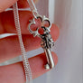 sterling silver clover key with hand sculpted honeybee by xanne fran