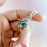 cute, detailed dragon necklace handmade in sterling silver with chunky silver chain