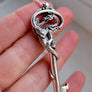 lost wax cast sterling silver dragon's lair key featuring dragon curling around shaft