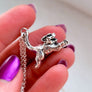 zooming feral cat charm in sterling silver handmade by xanne fran studios
