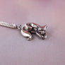 sleepy fox pendant in sterling silver