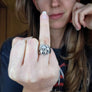 rage scream ring being worn by designer roxy of xanne fran studios