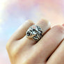 screaming woman ring in sterling silver