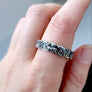 white tailed deer on hand sculpted ring, unique wedding band for men