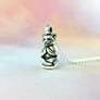 cute silver cat necklace for yoga lover