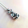 peaceful yoga cat necklace in sterling silver