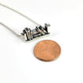 silver bookshelf necklace handmade