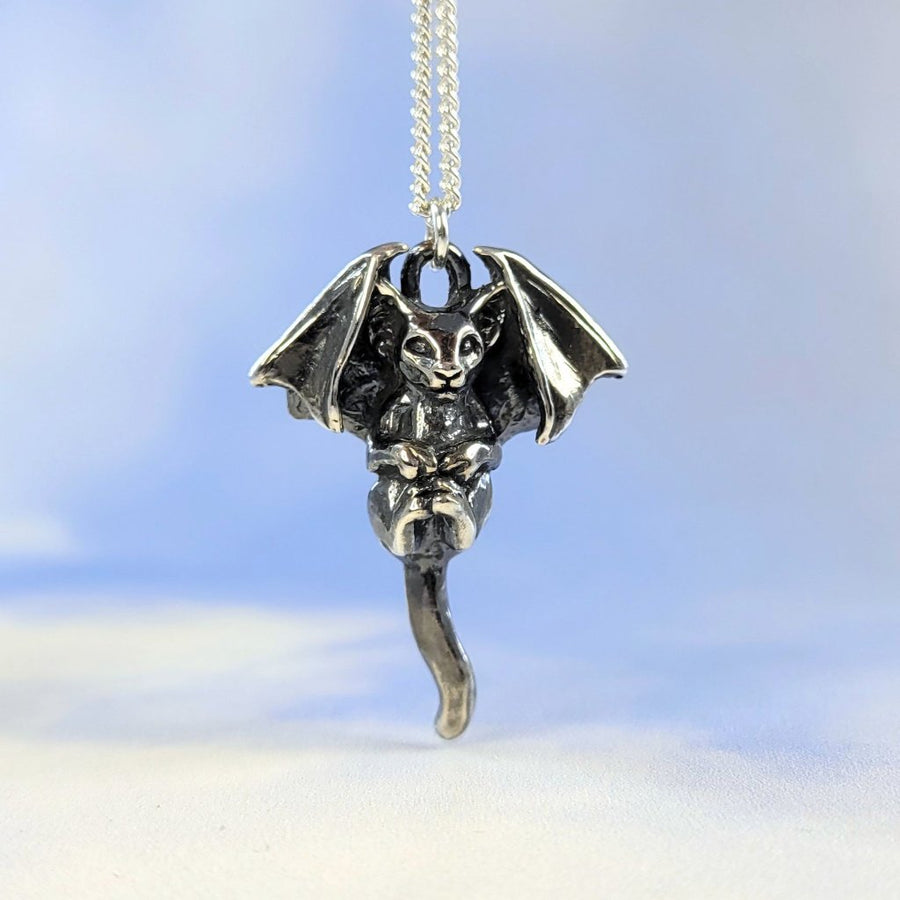 cute cat with bat wings necklace by xanne fran