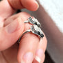 handcrafted sterling silver book rings