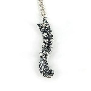 sterling silver cat caterpillar necklace