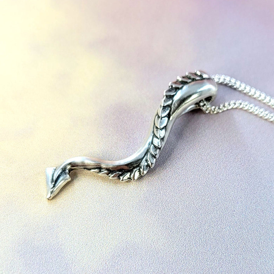 sterling silver dragon tail pendant by xanne fran