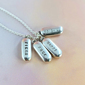 funny pain killer pill drug necklace, real size