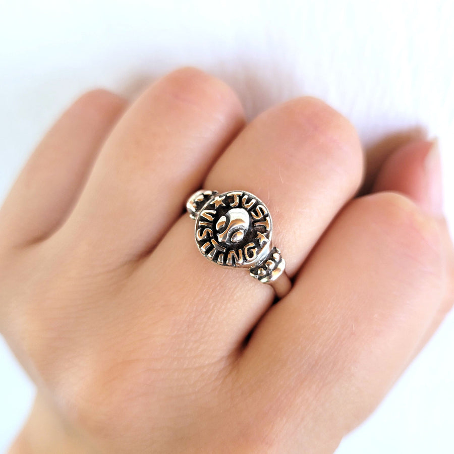 just visiting earthling ring by xanne fran handmade in sterling silver