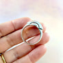 low profile silver UFO ring in large mens sizes