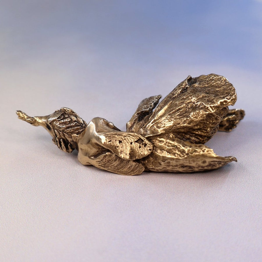 handcrafted bronze fairy sculpture