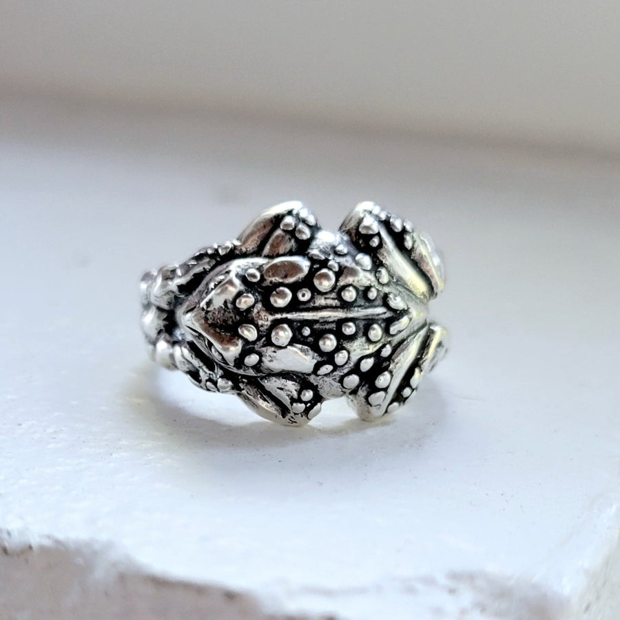 bumpy toad ring handmade in sterling silver by xanne fran