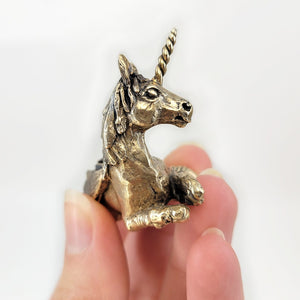 side profile of bronze unicorn fae by xannefran