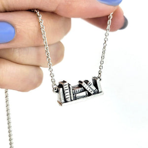 mini bookshelf necklace