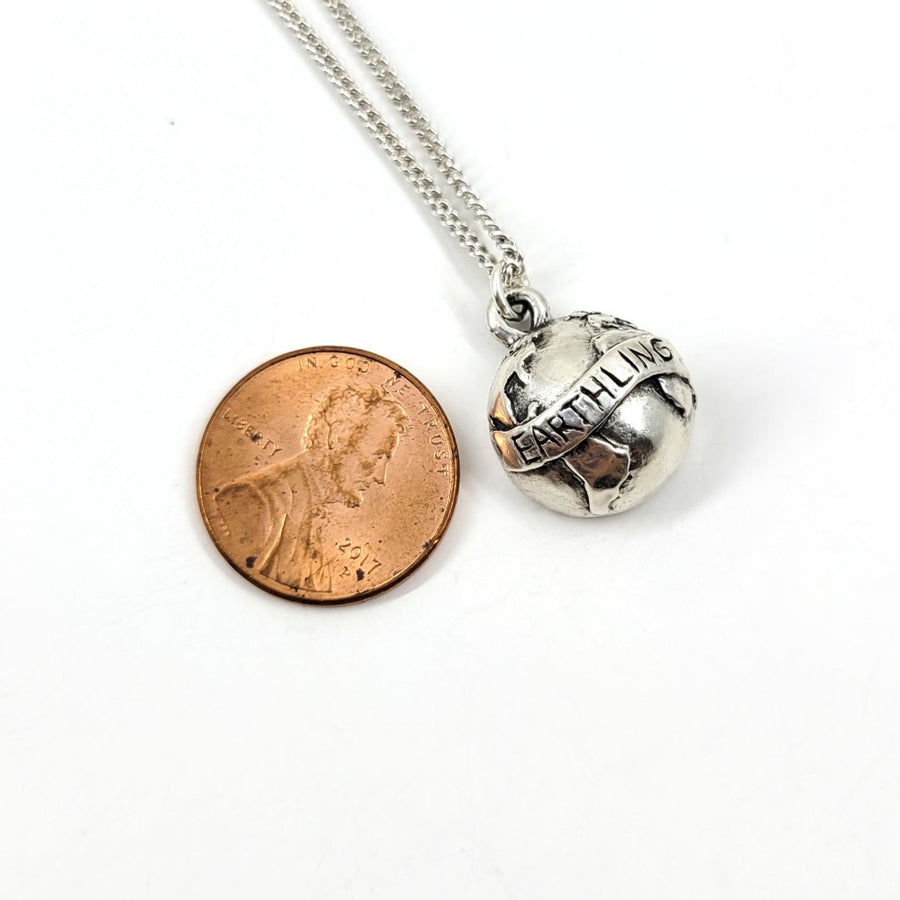 earth globe charm necklace