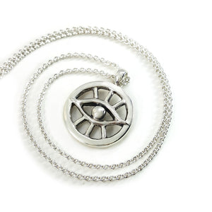 unique silver eye of ra pendant