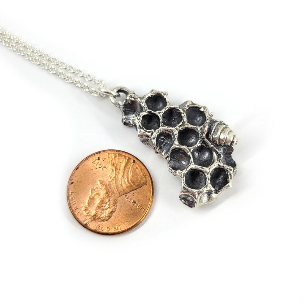 Fascinating Diamonds Cute Honeybee Hive Necklace