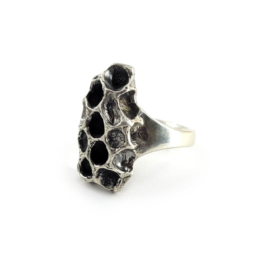 sterling silver honey bee comb ring