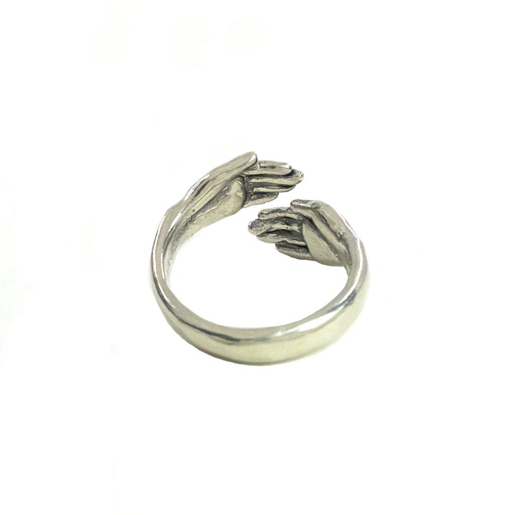 Valentine Day Couple Hug Ring Inpure 18kt Gold - Silver Palace