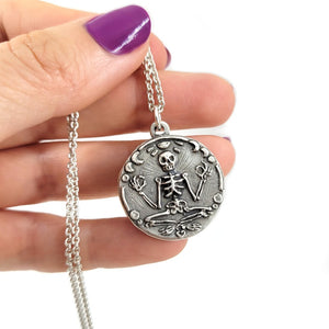 silver pirate coin necklace