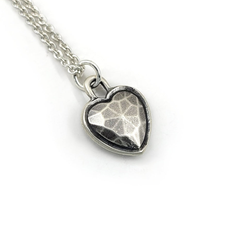 faceted heart pendant