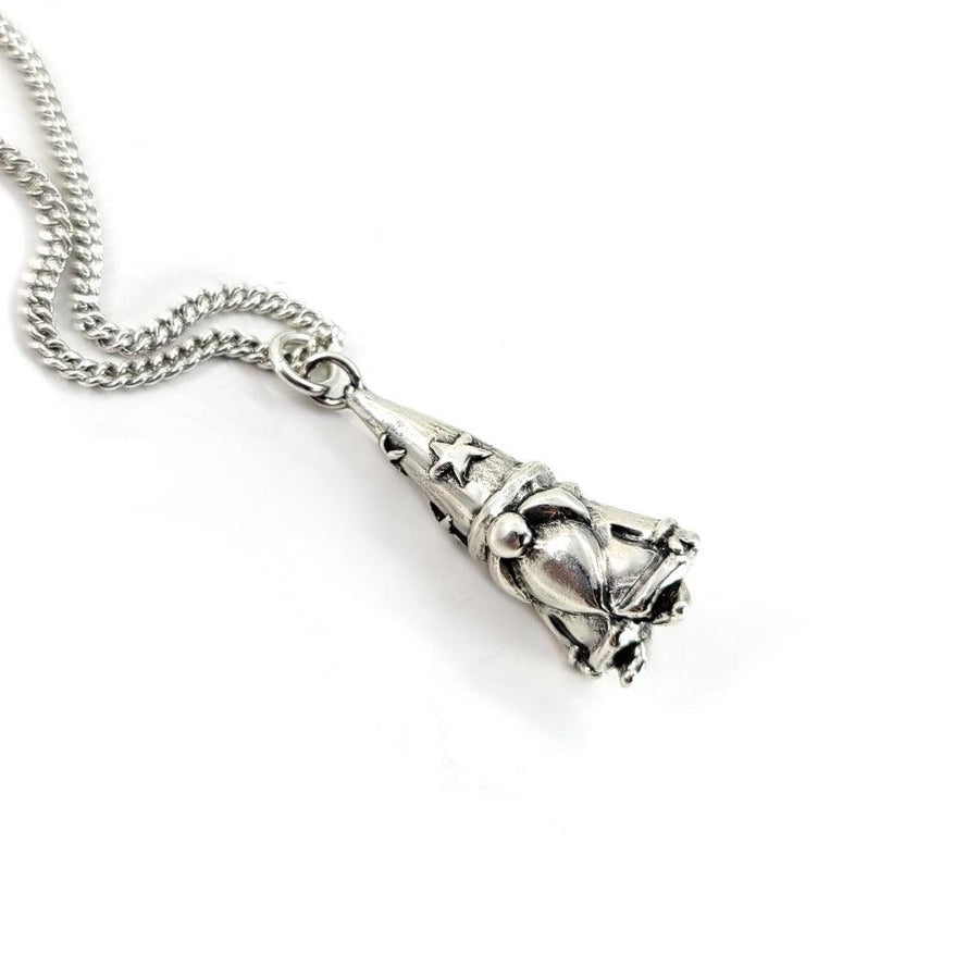 silver wizard gnome pendant