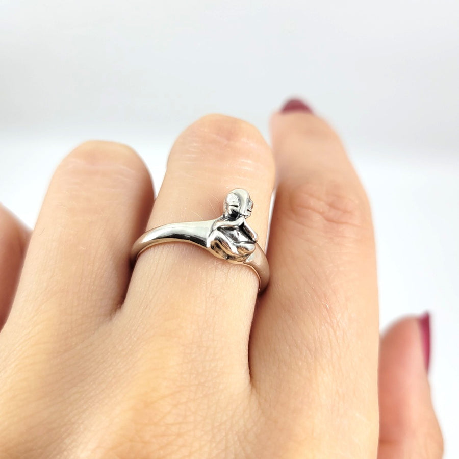 sterling silver alien ring